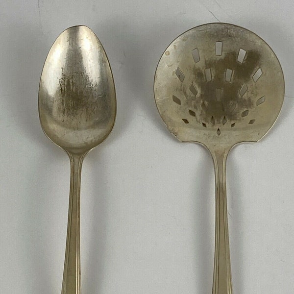 Vtg Oneida Community Par Silverplate Clarion Tomato Server + Serving Spoon