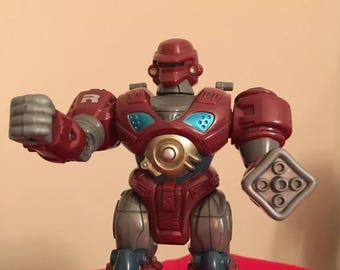 Vintage Red Hap P Kid Toys MARS 7" Walking Robot Figure Attack Robot Squad