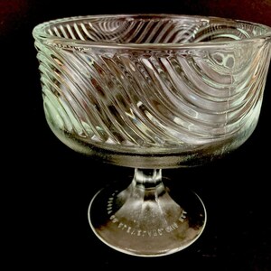Vintage EO Brody Co Clear Pressed Glass Footed Candy Dish Cleveland OH USA