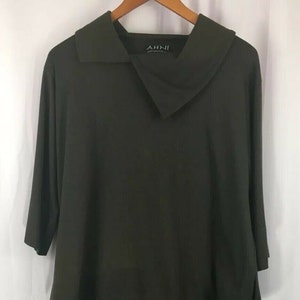 Vintage AHNI Skirt Shirt 2 Piece Set Brown Maxi Shirt Modest Dress Size 1