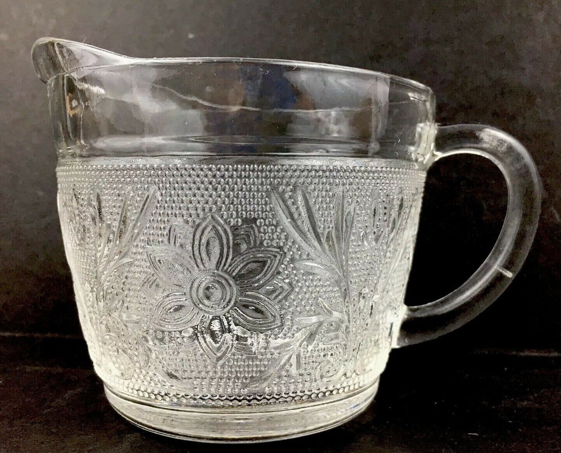 Depression Glass Anchor Hocking Sandwich Pattern 3 8oz Creamer Etsy