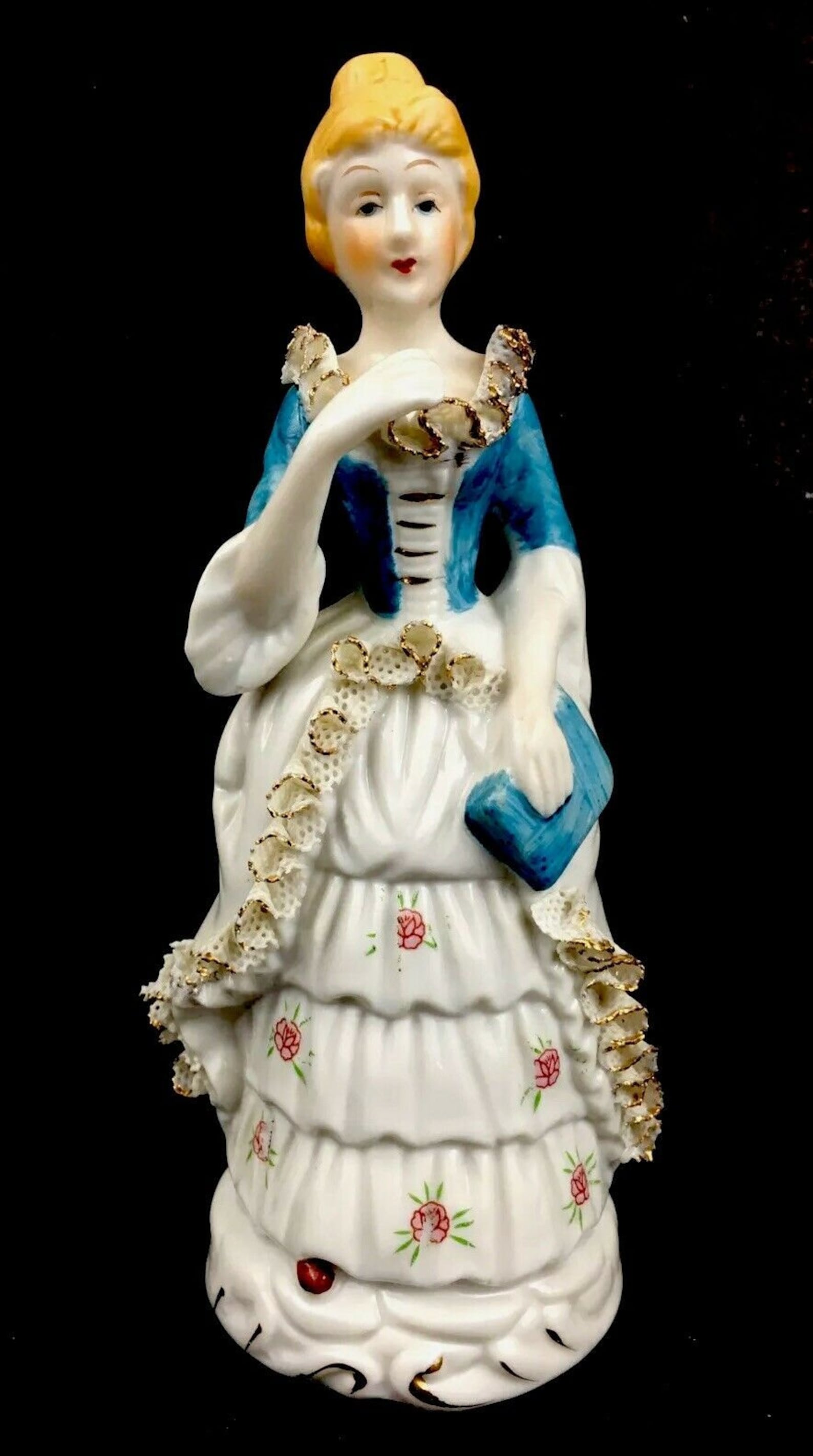 Vintage Geschenk 8 Victorian Porcelain Lady Figurine W Etsy