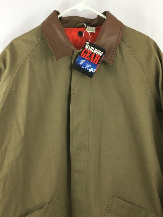 Vintage Marlboro Gear Mens Trench Coat Duster Oliv