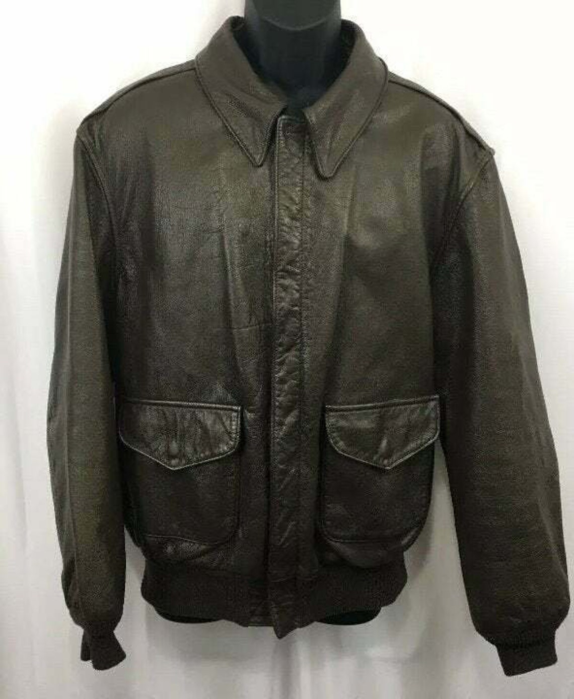 Cooper A-2 US AIRFORCE Leather Bomber Jacket Brown 44L | Etsy