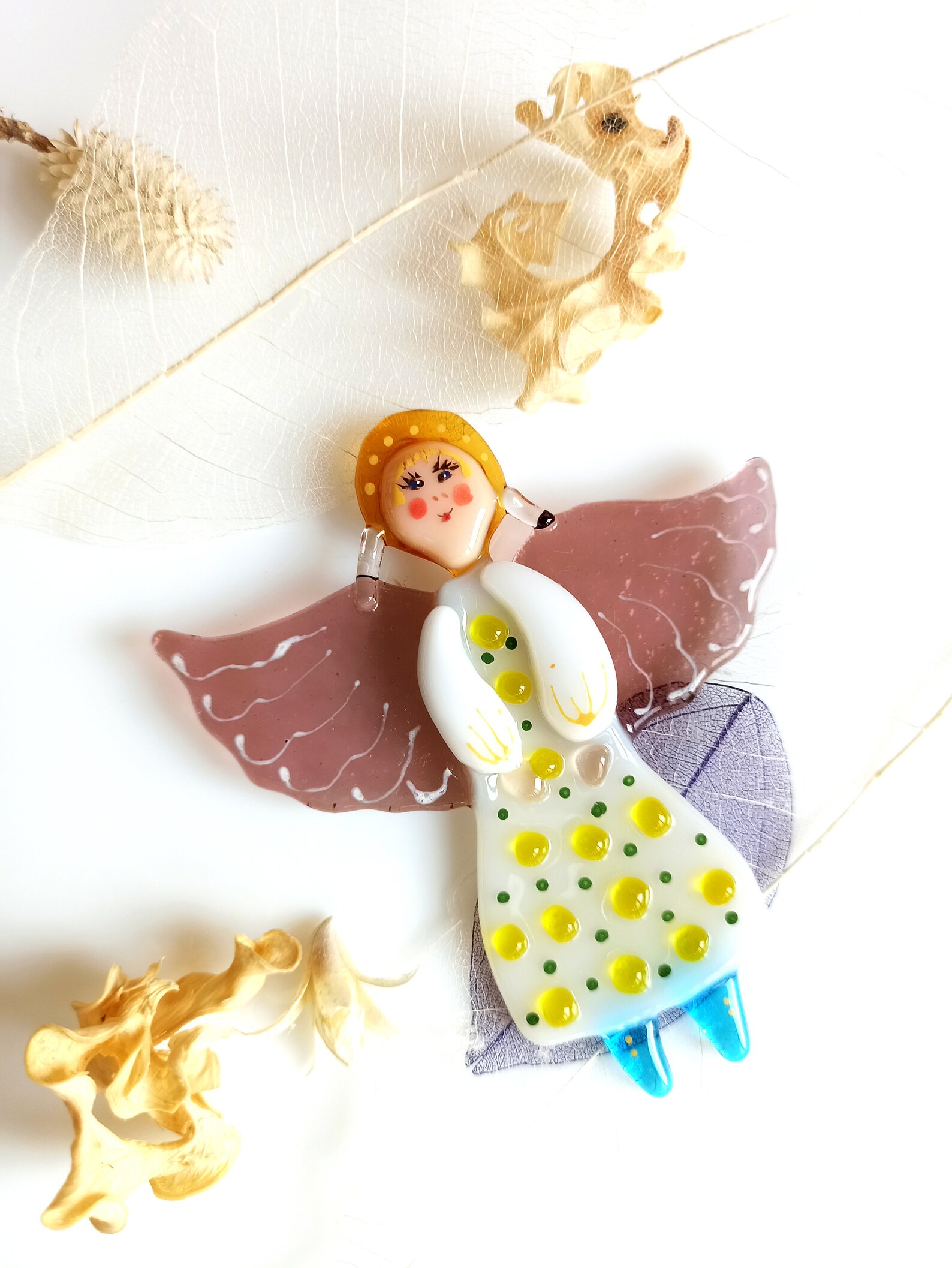 Glass angel Christmas tree ornaments wall decor Rustic Etsy