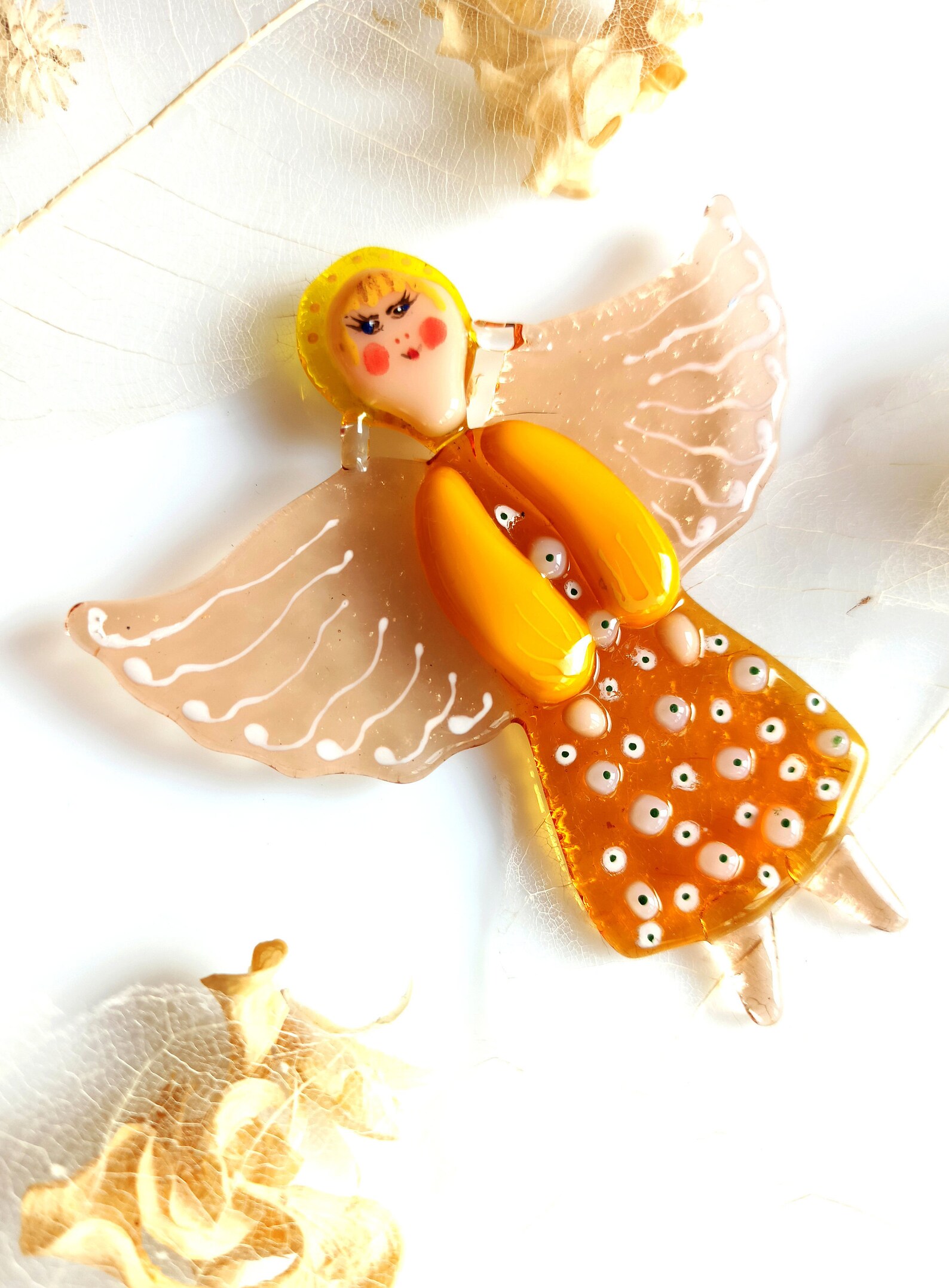 Glass angel Christmas tree ornaments wall decor Rustic  Etsy