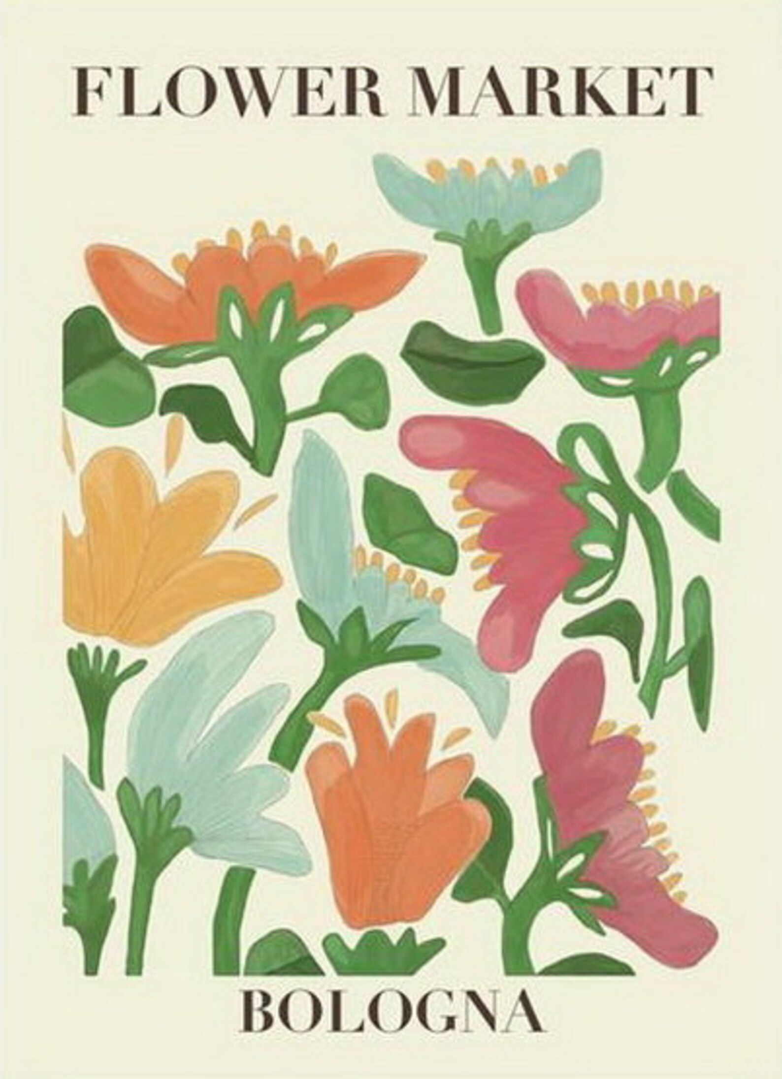 Flower Market Bologna Wall Art PosterFlower Market Etsy