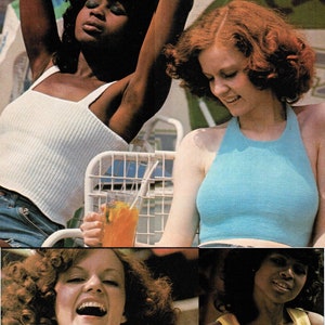 Set of 4 Women&#39;s Knitted Summer halter Top and Shorts Patterns PDF / Sun Seeker Knitting Pattern / 1970&#39;s halter top patterns