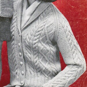 Women's Arran Cardigan Knitting Pattern PDF / Sizes 12 14 16 18 / Shawl ...