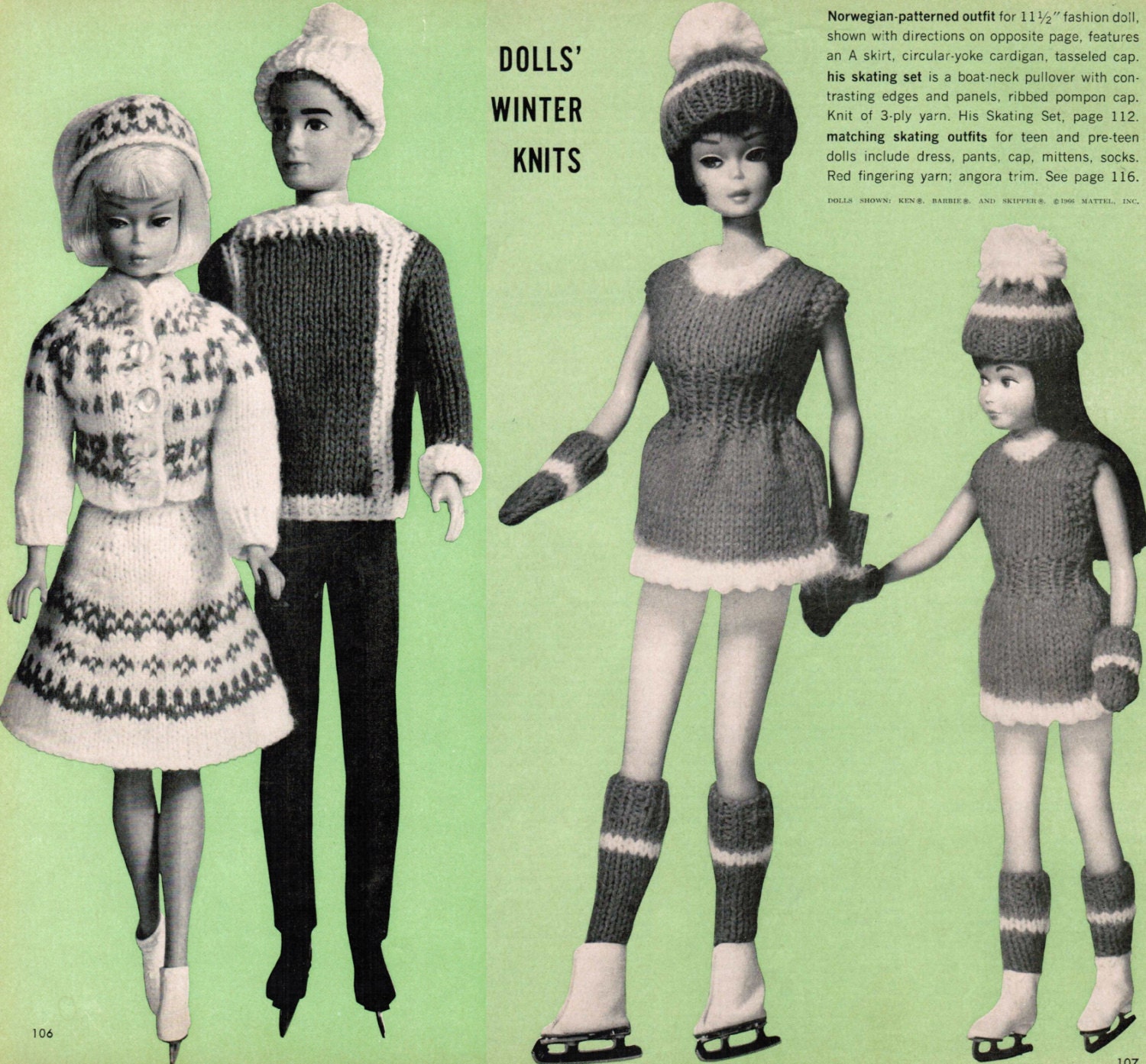 Barbie Winter Outfit PDF Patterns / Barbie Winter Knitting Etsy