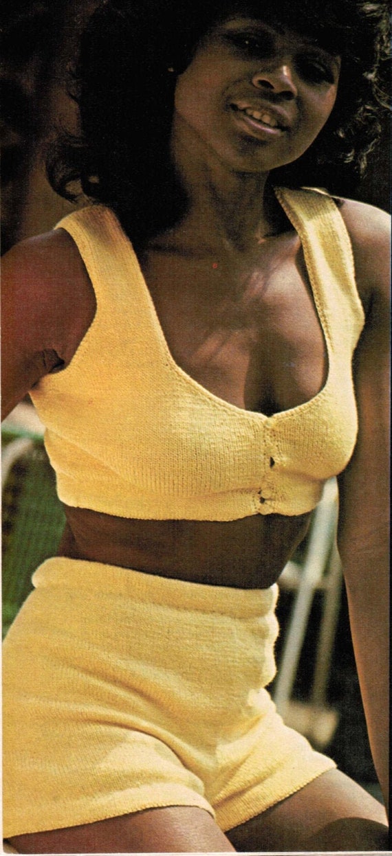 Women's Knitted Summer Top and Shorts Pattern PDF / Sun Seeker Knitting  Pattern / 1970's beach outfit pattern