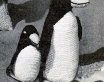 Percy the Penguin and Baby Knitting Pattern PDF / Knitted Toy Penguin Pattern / knitted penguin pattern / animal knitting pattern