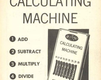 Wizard Calculating Machine Manual Digital Version / PDF copy Wizard instruction manual / Mechanical Calculator manual