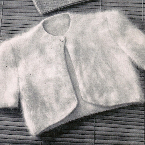 Modèle de pull boléro fille angora PDF / Taille 10 à 12 ans / Modèle tricot boléro fille / Modèle tricot boléro fille angora