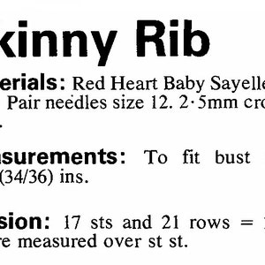 Women's Knitted Skinny Ribbed Tank Top Knitting Pattern PDF / Tank Top Knitting Pattern / 1970's Ribbed Tank Top image 2