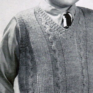 1940's Boys Pullover Vest Knitting Pattern PDF / Sizes 6 - Etsy