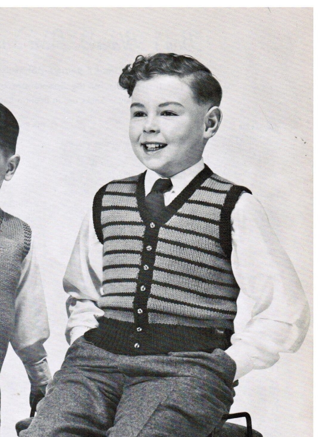 Boy's Sleeveless Cardigan Knitting Pattern PDF / (Download Now) Etsy