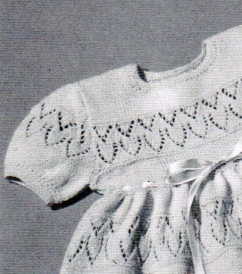 Baby Knitted Lace Dress PDF Pattern / 9 to 12 Month / Knitted Baby