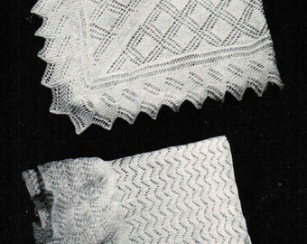 Vintage Baby Shawl Patterns PDF (set of 2) / Monarch Baby Blanket patterns / Baby afghan / PDF knitting pattern