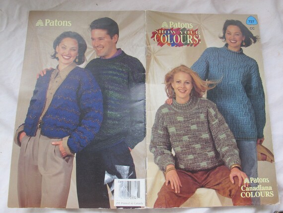 Patons Show Your Colours Canadiana Colours Patons 727 Beehive Book 727 Cardigan Sweater Knitting Patterns