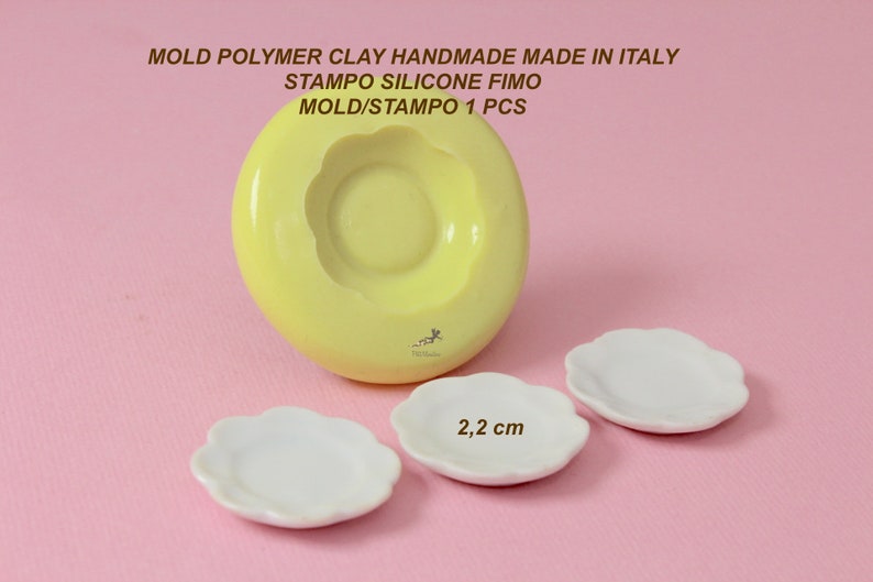 Plate Small Mold-Silicone Mold-Dollhouse Miniatures-Polymer Clay Mold-Fimo Mold-Jewelry Molds-Silicone Molds-Handmade-Made in Italy-ST520