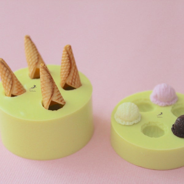 Mold Ice Cream-Mold Polymer Clay-Silicone Mold-Dollhouse Miniatures-Polymer ClayMold-Fimo Mold-Jewelry Molds-Silicone Molds-Mold Fimo-ST631C