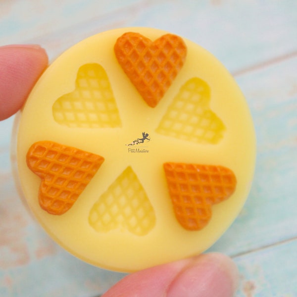 Moules silicone - moules pour fimo - moule gaufre coeur - moule maison de poupée - moule bijoux - moules silicone - moules silicone - Fimo ST149