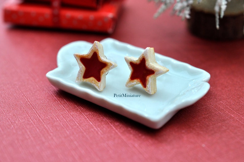 Cookie Star Earring,Earrings Polymer Clay,Polymer Clay Jewelry,Earrings Fimo,Jewelry Food,Miniature Jewelry,Fimo,Jewelry Italy,Christmas