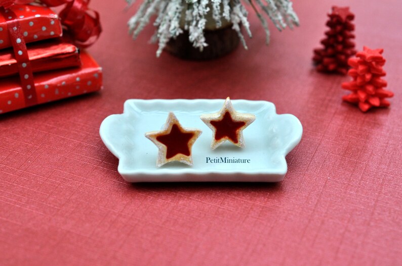 Cookie Star Earring,Earrings Polymer Clay,Polymer Clay Jewelry,Earrings Fimo,Jewelry Food,Miniature Jewelry,Fimo,Jewelry Italy,Christmas
