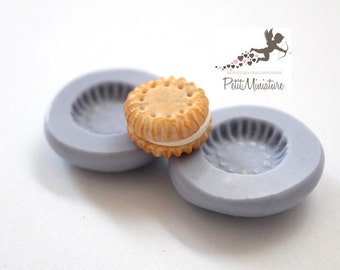 Cookie Beurre Moule-Silicone Moule-Polymère Argile Moule-Fimo-Argile Moule-Bijoux Moule-Moule-Maison de poupée Miniature-Miniature Moule-Résine-Silicone Moule