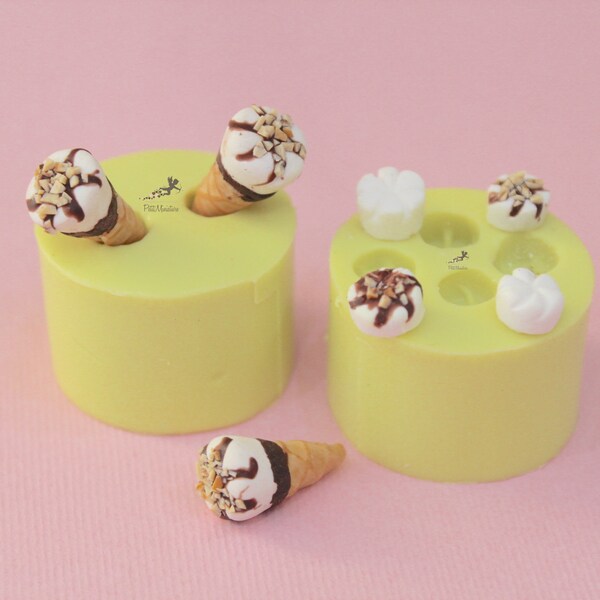 Moule à crème glacée Cornetto-Cone Molds-Silicone Molds-Fimo Molds-Bijoux Molds-Silicone Molds-Silicone Molds-Fimo Molds-ST614