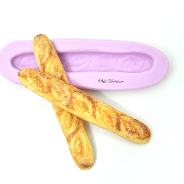 Moule à pain fimo flexible silicone baguette moule bonbons maison de poupée fimo bijoux charmes cabochon nourriture miniature kawaii ST132