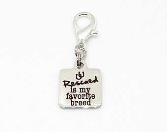 Rescued Is My Favorite Breed Bridle Charm. Rescued Bridle Charm. Bridle Bling. Equestrian Bling Charm. Equestrian Inspiration Bridle Charm.