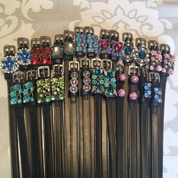 Bling Spur Straps - Rhinestone Spur Straps - Crystal Spur Straps - Bridle Bling - Equestrian Bling Spur Straps