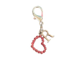 Pink Heart Initial Bridle Charm - Monogram Bridle Charm - Bridle Bling
