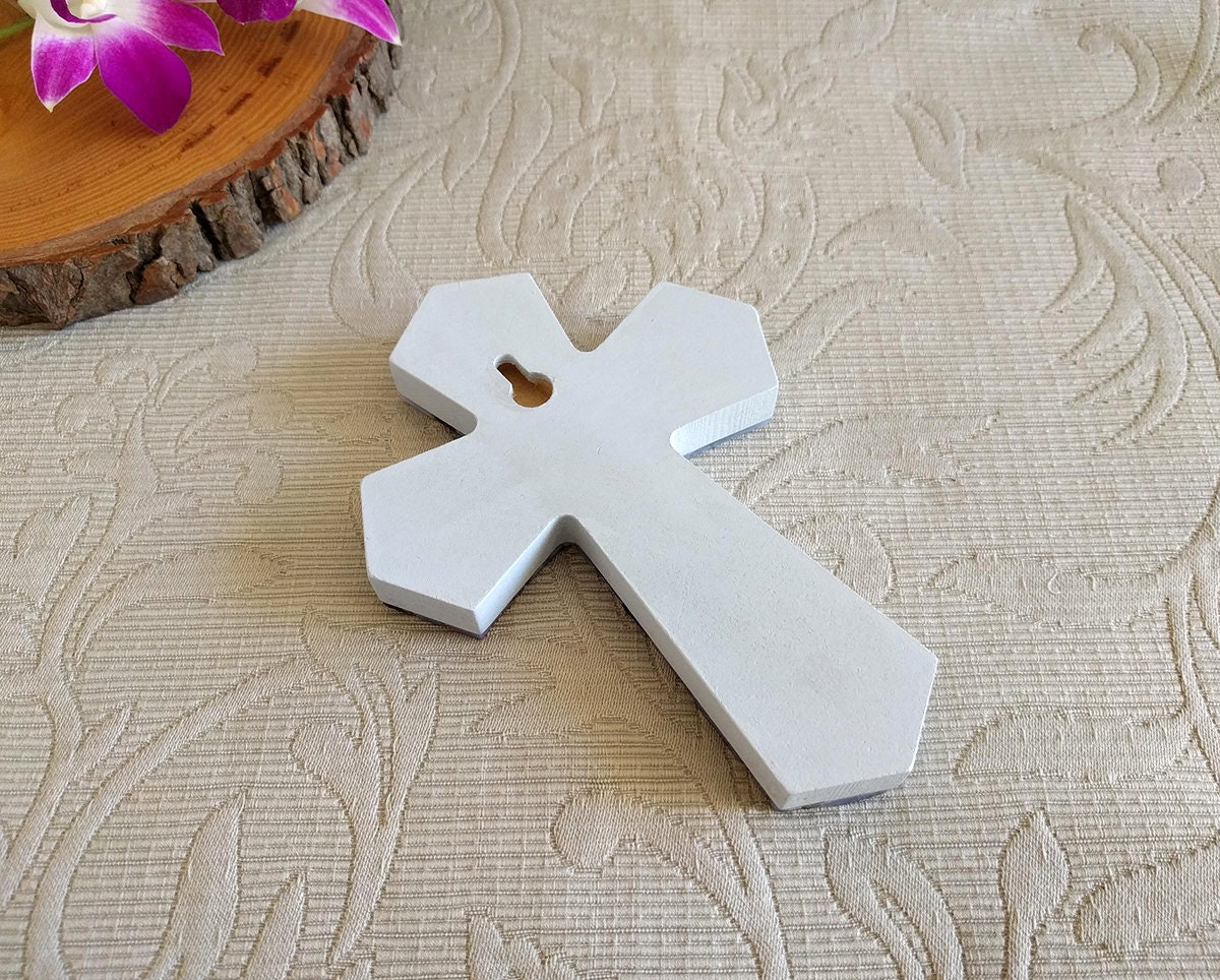 Small Pink Wall Cross with Stained Glass Mosaic Girl Baptism Etsy