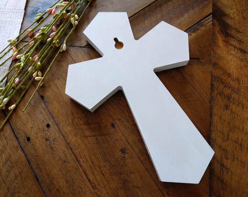 Green Stained Glass Cross Wall Decor Gender Neutral Baptism Etsy