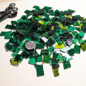 10 oz Small Translucent Stained Glass Pieces for Mosaics, Assorted Colors Teal Purple Green Glass Scrap