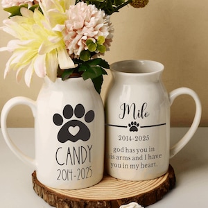 Personalised Pet Memorial Flower Vase,Loss Of Dog Sympathy Gifts,Never Forgotten Vase,Dog Passing Away Gift,Pet Lover Gift,Dog Memorial Gift