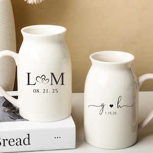 Custom Engagement Wedding Vase,Newly Engaged Flower Vase,Personalized Bridal Shower Gift,Anniversary Gift,Couple Gift,Wedding Party Gifts