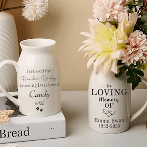 Personalised Pet Memorial Flower Vase,Loss Of Dog Sympathy Gifts,Never Forgotten Vase,Dog Passing Away Gift,Pet Lover Gift,Dog Memorial Gift