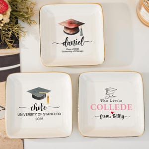 Personalized Graduation Gift,Class Of College Graduation Gift For Her,Custom Jewelry Dish,Masters Degree Gift,Phd Graduation,Grad Party Gift