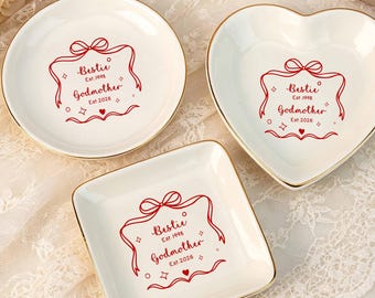Personalized Godmother Jewelry Dish,Godmother Proposal,Bestie To Godmother Trinket Tray,Christening Baptism Gift For Godmother,Gift For Her