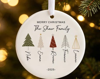 Personalized First Christmas Tree Bauble,New Family Christmas Gift 2025,Custom Family Ornament With Names And Year,Merry Christmas Gifts