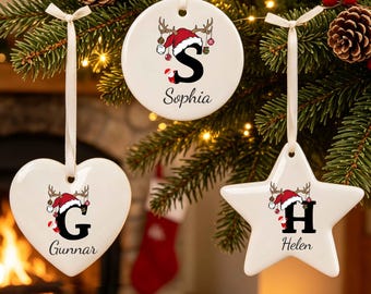 Custom Letter Name Ornament,Personalized Initial Christmas Ornament 2026,Family Gift,Baby First Christmas Bauble,Christmas Tree Decoration