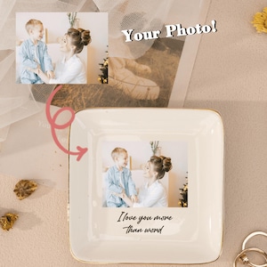 Custom Photo Trinket Tray,Photo Gifts For Mothers Day Gift,Photo Jewelry Dish,Wedding Gift,Birthday Gift,Family Gift,Ring Holder,Couple Gift
