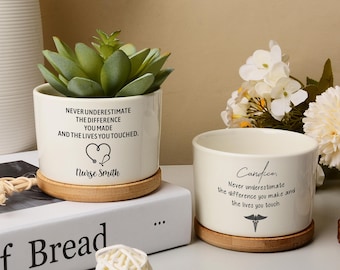 Nurse Gifts,Personalized Planter Gift,Custom Nurse Flower Pot,Healthcare Worker Appreciation,Thank You Gifts,Nursing Student Gifts,RN Gifts