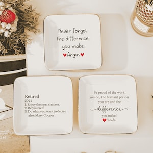 Personalized Retirement Ring Dish,Custom Happy Retirement Trinket Tray,Gift For Coworker,Happy Retirement Gift,Corporate Gift,Thank You Gift