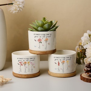Het duurt lang om een oude vriend te laten groeien plantenbak, bloempot voor geboorte, gepersonaliseerd vriendschapscadeau voor bestie, huwelijkscadeaus bruidsmeisje