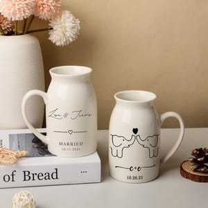 Florero personalizado para bodas, regalo de compromiso para la pareja, regalo de aniversario, detalle para pedida de mano, regalo para recién casados, regalo para prometidos, despedida de soltera